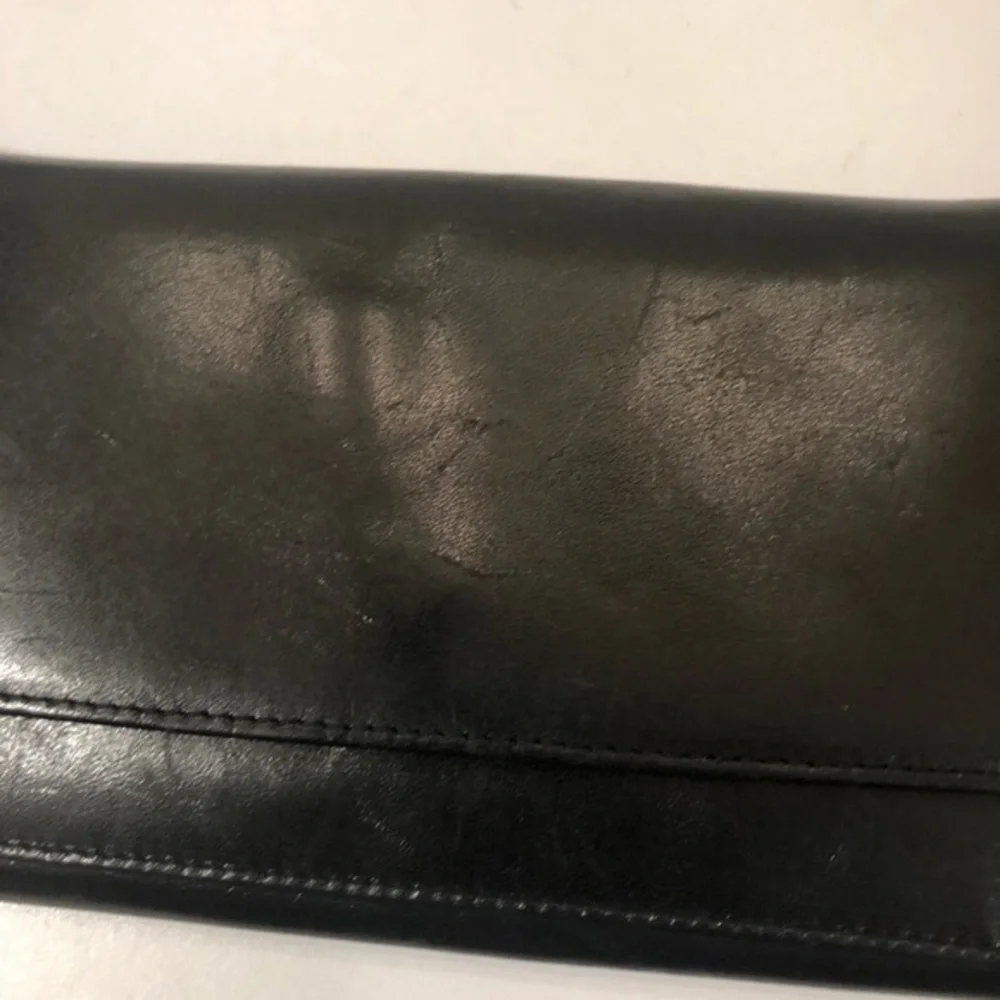 J. Crew black leather organizer bag